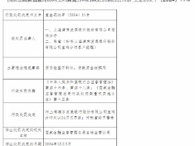 浦发银行宝鸡分行被罚24万元：贷后检查不到位 贷款资金被挪用