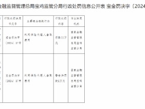 永安财险宝鸡中心支公司因利用保险代理人套取费用被罚11万元