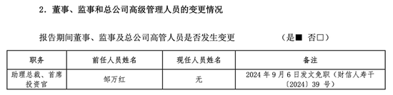 财信吉祥人寿前三季巨亏，首席投资官邹万红被免职，总裁仍在选聘